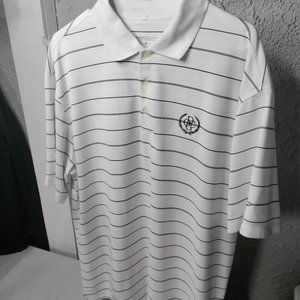 Nike Golf Dri Fit White with Black Stripes Mens Size XL